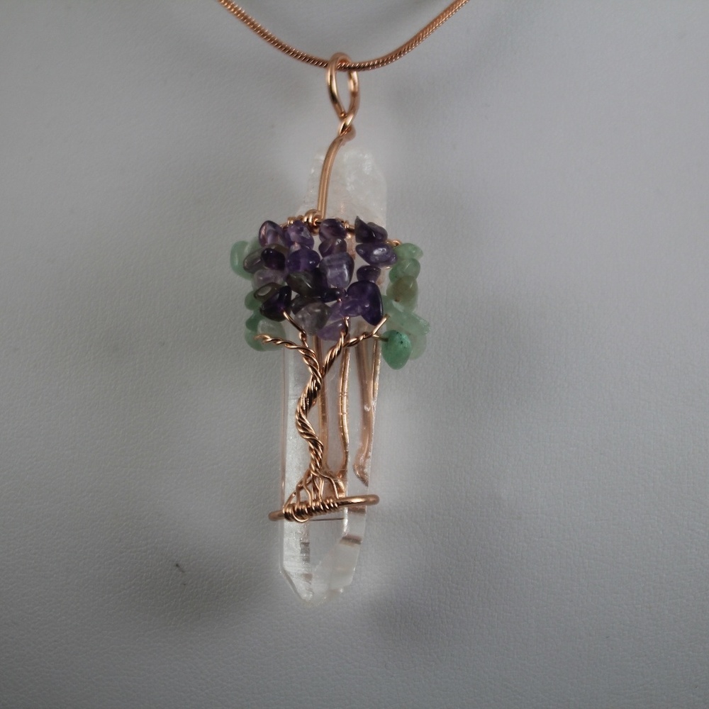 Clear Quartz Tree of Life Pendant